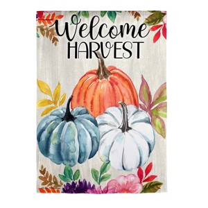 Evergreen Welcome Harvest Suede Garden Flag 12 x 18 Inches Indoor Outdoor Decor - 1 of 4