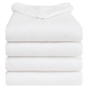 American Soft Linen Turkish Baby Toddler Hooded Bath Towel Set, 100% Cotton Soft Fluffy Baby Toddler Hooded After Shower Towels - 1 of 4