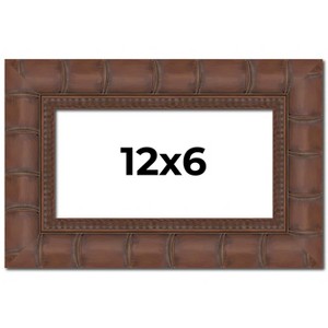 PosterPalooza | 12x6 Wide Bamboo Picture Frame, UV Acrylic, 4 Finishes - Brown, Black, Silver, and Natural - 1 of 4