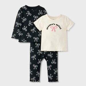 Baby Girls' 3pc Top & Bottom Set - Cat & Jack™ - 1 of 4