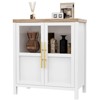 29" Large Buffet Sideboard Cabinet with 2 Glass Doors and Shelves - 3 of 4