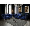 HomeStock Dark Blue Velvet Tufted KD Loveseat - 4 of 4