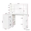 FONTOI 47.2"W Makeup Vanity Desk with Lights and 3 Large Drawers and Adjustable Mirror for Bedroom Dressing Room, White, 47.24"*26.61"*53.54" - 3 of 4