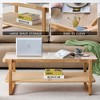 GlasFlength Coffee Table, Tempered Glass Tabletop, Rectangular Double-Layer Design, Suitable for Living Room, Courtyard, Brown, 45.28"*22.4"*17.72" - 4 of 4
