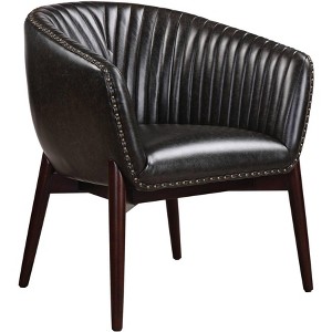 Uttermost Anders Onyx Faux Leather Accent Chair - 1 of 3
