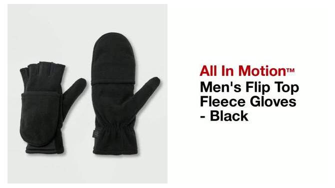 Men&#39;s Flip Top Fleece Gloves - All In Motion&#8482; Black, 2 of 5, play video