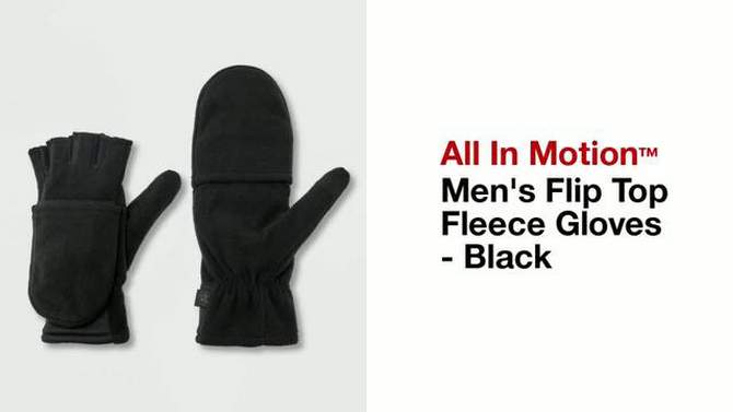 Men&#39;s Flip Top Fleece Gloves - All In Motion&#8482; Black, 2 of 5, play video