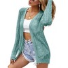 Women Crochet Lightweight Summer Cardigans Cover Up Open Front Long Sleeve - 2 of 4