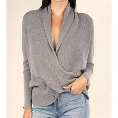 Women's Knit Faux Wrap Pullover Sweater - LOVESTITCH