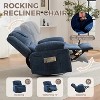 Rocking Nursery Glider Recliner Chair,360 Degree Swivel Rock Recliner Chairs Single Sofa with Vibration Massage and Heating for Living Room Bedroom - 3 of 4