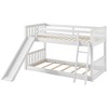 Okak 79.1IN Twin-over-Twin Bunk Bed with Convertible Slide, Kids Bunk Beds with Guardrail and Ladder, Bed Frames for Kids Room, Play Room, White - 4 of 4