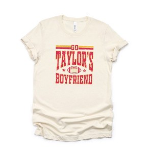 Simply Sage Market Women's Go Taylor's Boyfriend Football Short Sleeve Graphic Tee - 1 of 3