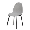 SEVOBAL Dining Chairs Set of 4 Modern Linen Padded Chairs with Black Metal Legs for Kitchen Office Use, Gray, 17.3"*16.9"*34.6" - 2 of 4