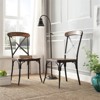 iNSPIRE Q Black Metal X-Cross Back Wood Dining Chairs (Set of 2) - 4 of 4
