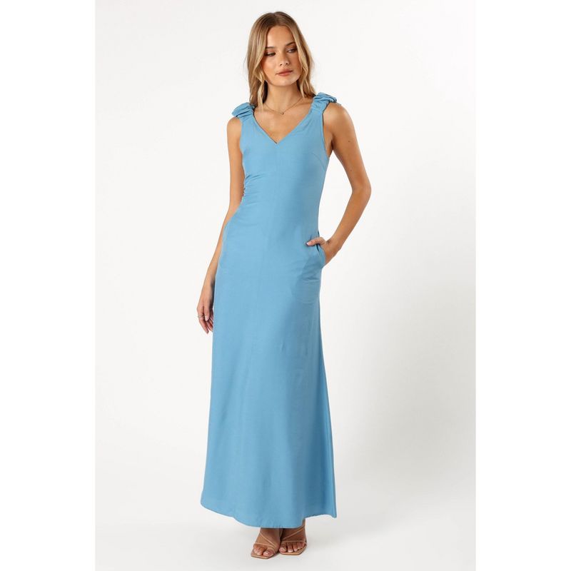 Petal and Pup Womens Michael Ruched Strap Maxi Dress, 1 of 7