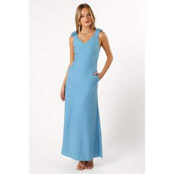 Petal and Pup Womens Michael Ruched Strap Maxi Dress