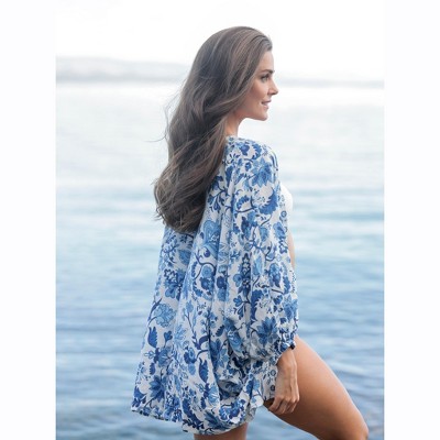 Cheibear Women's Cover Ups Beach Seaside Summer Backless Spaghetti Strap  Dress Sarongs Wrap Blue Small : Target