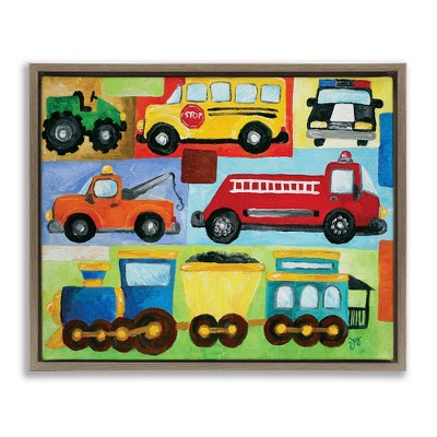 Stupell Industries Whimsical Transportation Collage, 21" x 17"