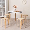 Tangkula 4 Set Square Backless Stools w/ Rounded Corners & Anti-slip Felt Mats Wooden - 2 of 4