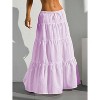 Women's Boho Maxi Skirt - Flowy Flared Ruffle Design for Summer & Going Out Outfits Mauve Purple - 3 of 4