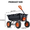 Heavy Duty Garden Dump Cart, 800lbs Poly Wheelbarrow with 10" Tires, 180° Rotating Handle, Quick Release - 3 of 4