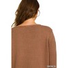 Zenana Beach V Neck Sweater Brown S - 3 of 4