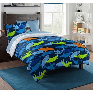 Northwest Kids Shark Adventure Twin Bed In A Bag with Pillow - 1 of 4