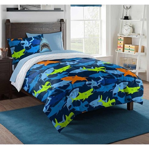 Northwest Kids Shark Adventure Twin Bed In A Bag with Pillow - image 1 of 4