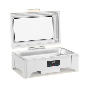 GustoWave 9 Qt Stainless Steel Electric Chafing Dish Buffet Server, 400W Food Warmer with Touch Screen Control & Visual Lid - 1 of 4