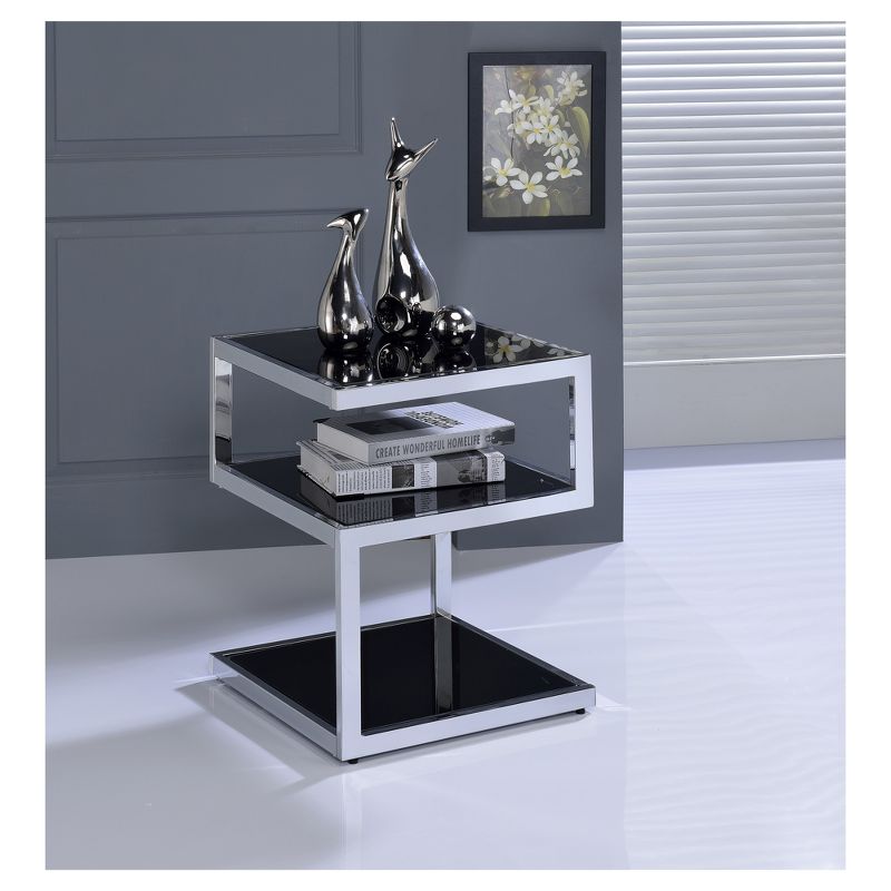 Square End Table Black Chrome - Acme Furniture, 3 of 6