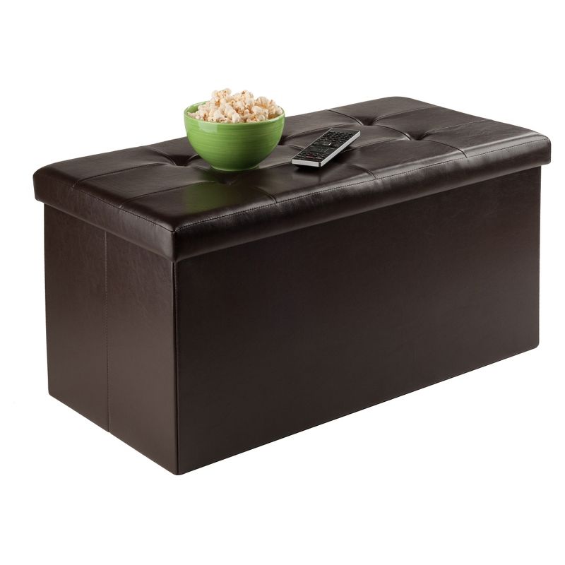 Ashford Ottoman with Accent Stools - Faux Leather - Espresso - Winsome, 4 of 7