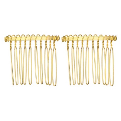 Unique Bargains No Slip Hair Side Combs Accessories Fashion Metal 2 Pcs