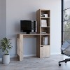 Vynxaria Computer Desk Office Table with 4-Tier Bookcase and Storage Cabinet Compact Design for Home Office Laminated Wood Light Gray - 4 of 4