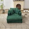 TinyHomie Chaise Lounge Chair with Removable Ottoman, Accent Sofa Bed Upholstered Sleeper Couch Bed with Pillows, Modern Deep Seat - 3 of 4