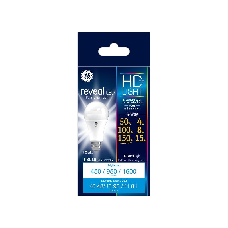 GE Reveal LED HD+ 3-Way Light Bulb, 3 of 4