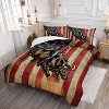 Boersma American Flag Comforter Set Queen Size,Cowboy Riding Bull Bedding Set,American Flag Bedding Racing Bull,1 Quilt 2 Pillowcases - 4 of 4