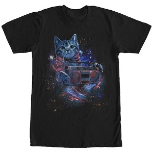 Men's Lost Gods Space Boombox Cat T-Shirt - 1 of 4