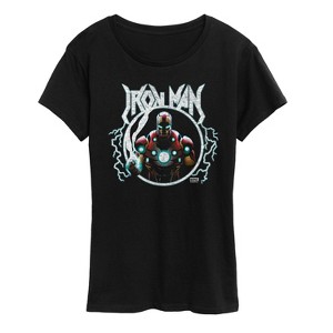 Women's - Marvel - Iron Man Metal Short Sleeve Graphic T-Shirt - 1 of 4