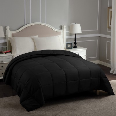 Twin Black Reversible Down Alternative Microfiber Comforter