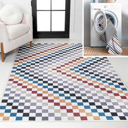 Jonathan Y Ainsley Modern Cottage Checkerboard Washable Multi-colored 8 ...