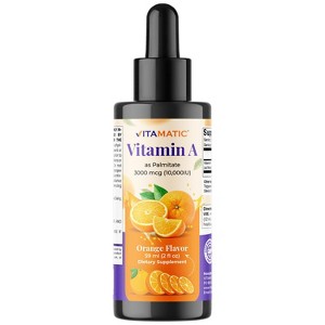 Vitamin A Liquid Drops 10000 IU (3000 mcg) as Retinyl Palmitate - 2 FL OZ (59 ml) - 1 of 4