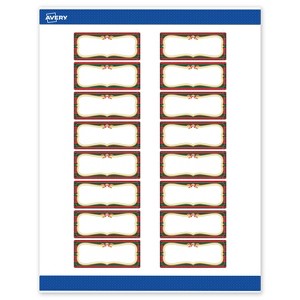 Avery Labels, 1" x 2-5/8", Gold-Red-Green Plaid, Matte, 160ct - 1 of 4