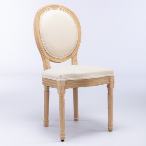 Dexmalle Set of 2 French Style Antique Beige Dining Chairs - 1 of 4