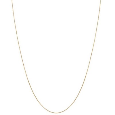 0.6mm 10k Yellow Solid Gold Mirror Box Chain Necklace