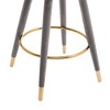 PAGED Counter Height Bar Stools Set of 2, Modern Velvet Kitchen Stools with Wood Legs, Upholstered Dining Chairs for Home Pub - 3 of 4