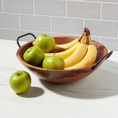 123oz Wood Serving Bowl Black - Threshold&#8482;