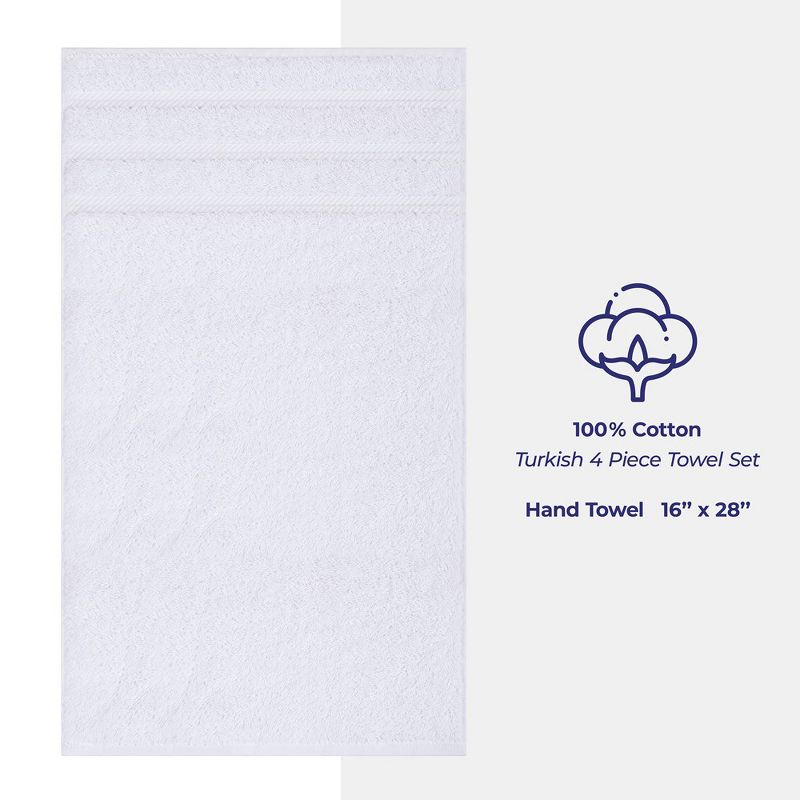 American Soft Linen 100% Cotton Luxury 4 Piece Hand Towel Set, 16x28 inches Soft and Quick Dry Hand Face Towels for Bathroom, 4 of 10