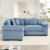 L-Shape Oversized Modular Sectional Sofa, Sofa with Armrests and 9 Throw Pillows, Upholstered Sofa with Corduroy Cushion-Cuddlewood - 3 of 4