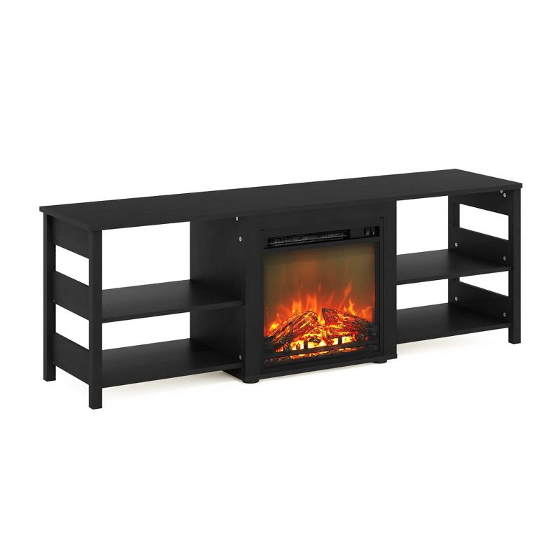 Furinno Classic 70 Inch TV Stand with Fireplace, Americano, 4 of 5