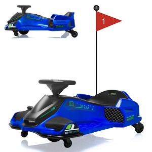 24V Kids Electric Drift Go Kart, Ride On Car w/Variable Speed up to 7.5MPH, Music, LED Lights, USB & Low-Power Alarm - 1 of 4